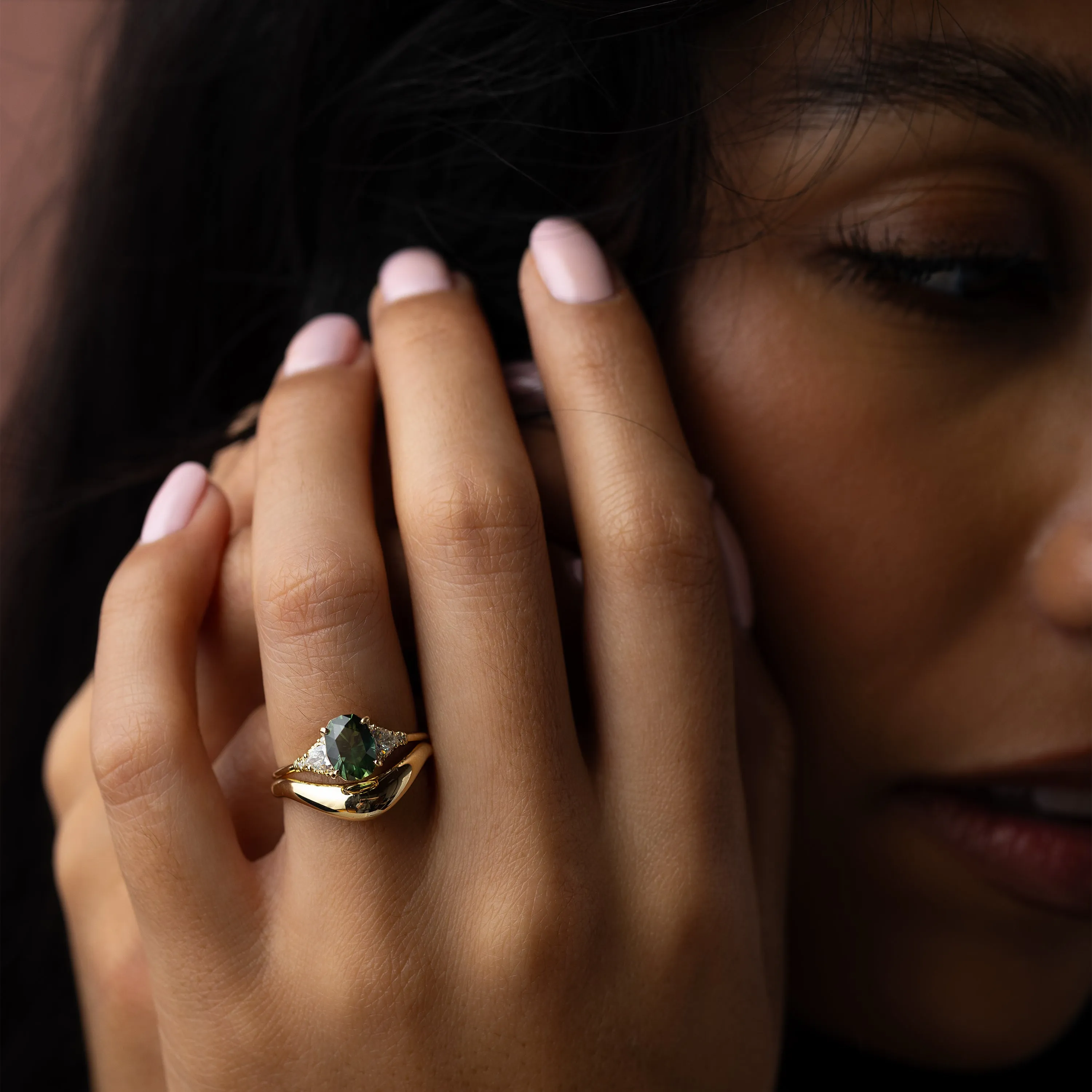 Sunlit Ring, 1.61ct. Green Sapphire