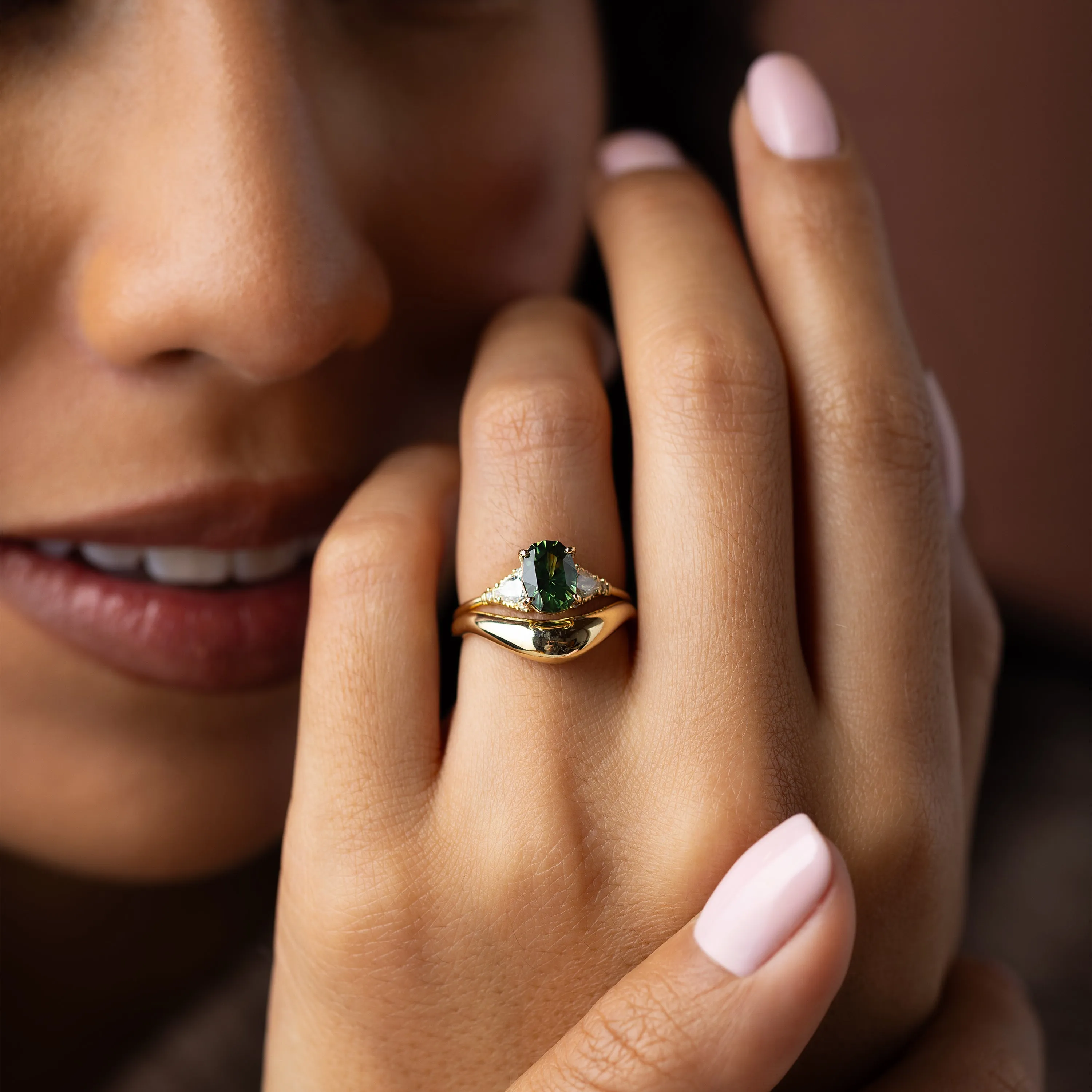 Sunlit Ring, 1.61ct. Green Sapphire