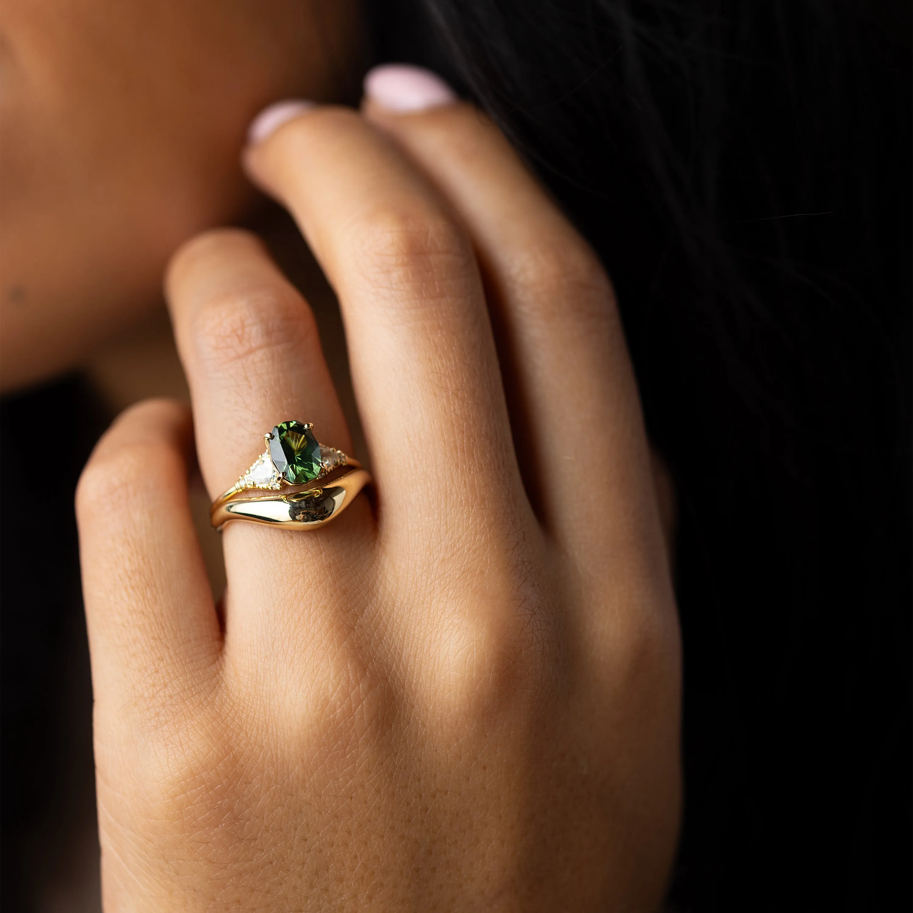 Sunlit Ring, 1.61ct. Green Sapphire