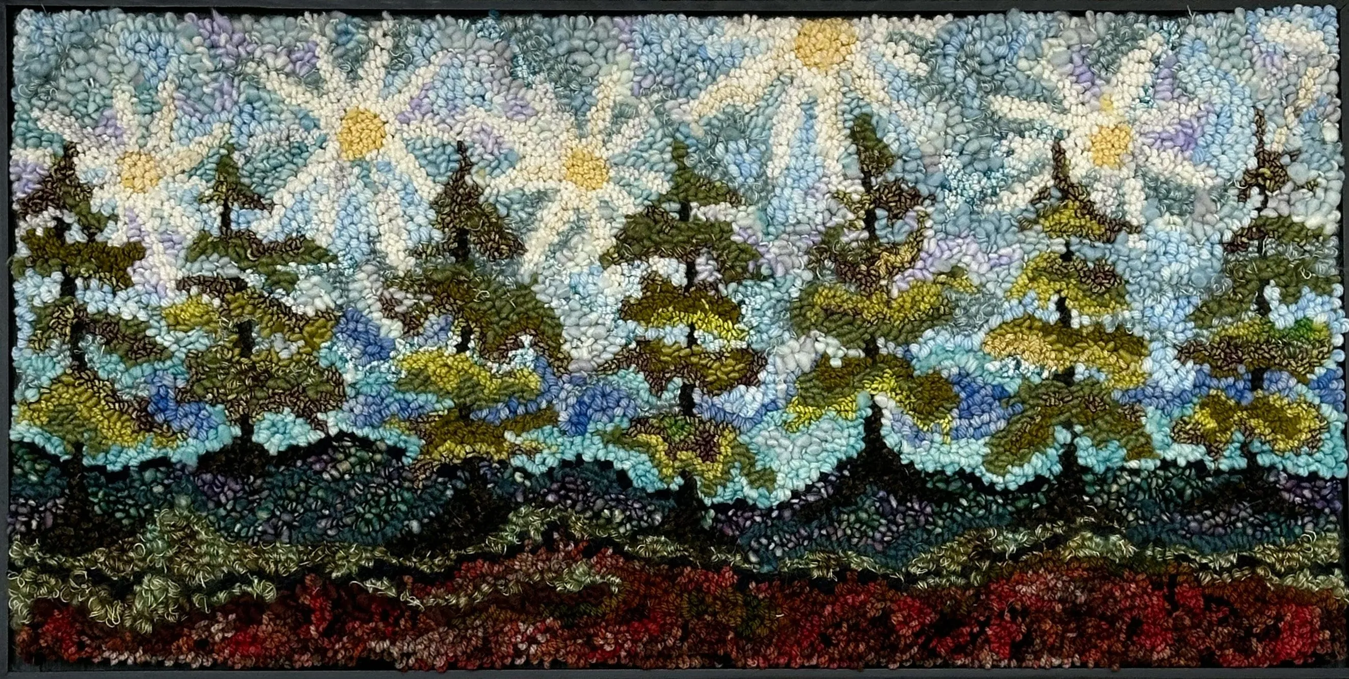 Sunlit Spruce, 33.25" x 17" Framed