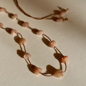 SUNSTONE HEART OM NECKLACE