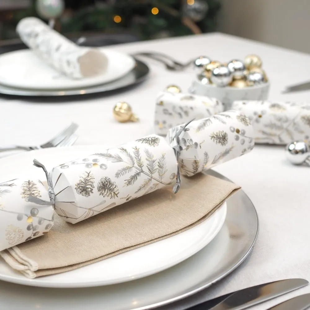 Super Deluxe Crackers - Silver Botanical (Set of 8)