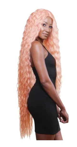 Super Long Tight Curl Wig - Rose Pink