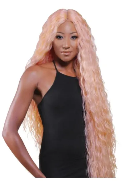 Super Long Tight Curl Wig - Rose Pink