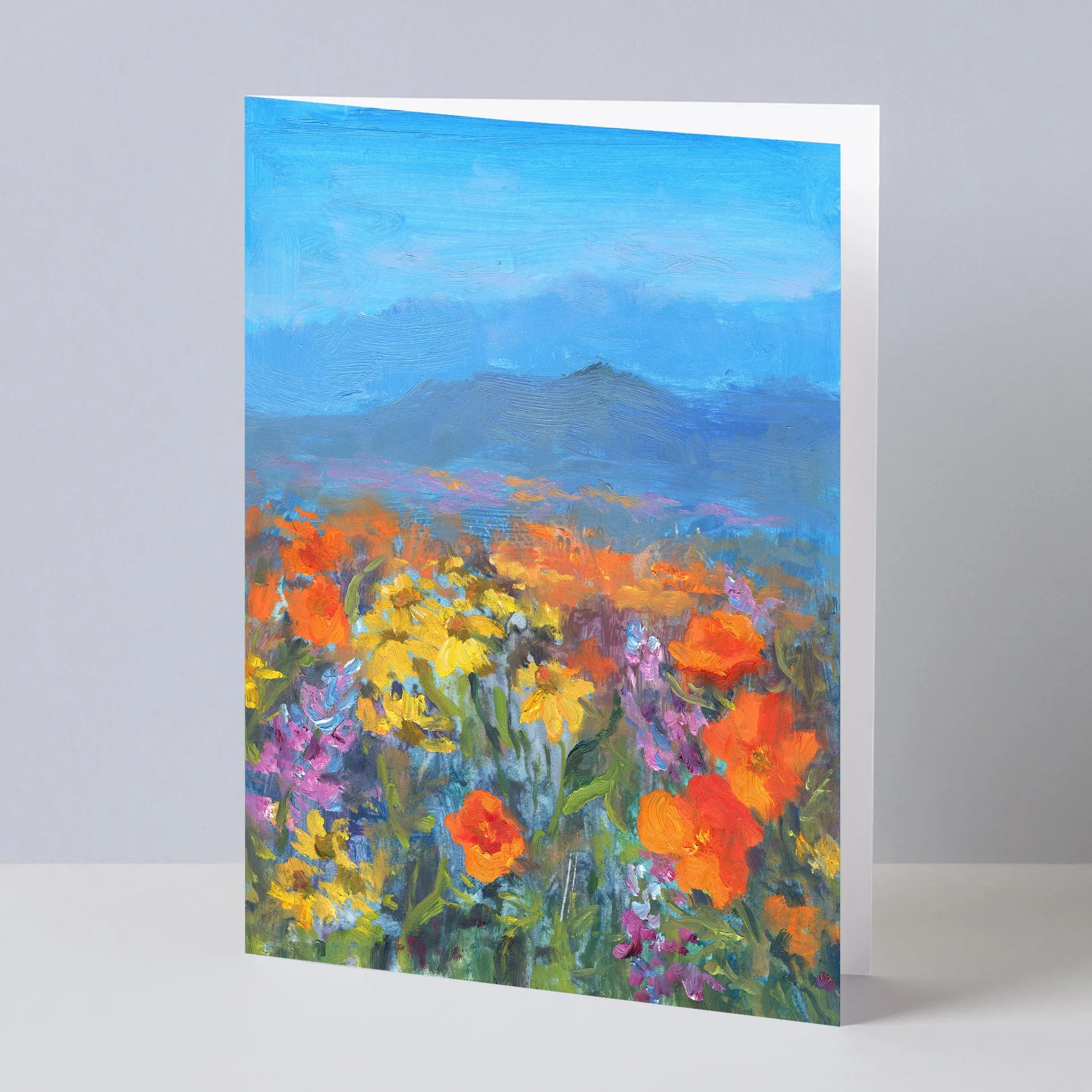 Superbloom Wildflower Fine Art Greeting Cards Set of 5, Blank Inside, 5x7 inches A7, All Occasion