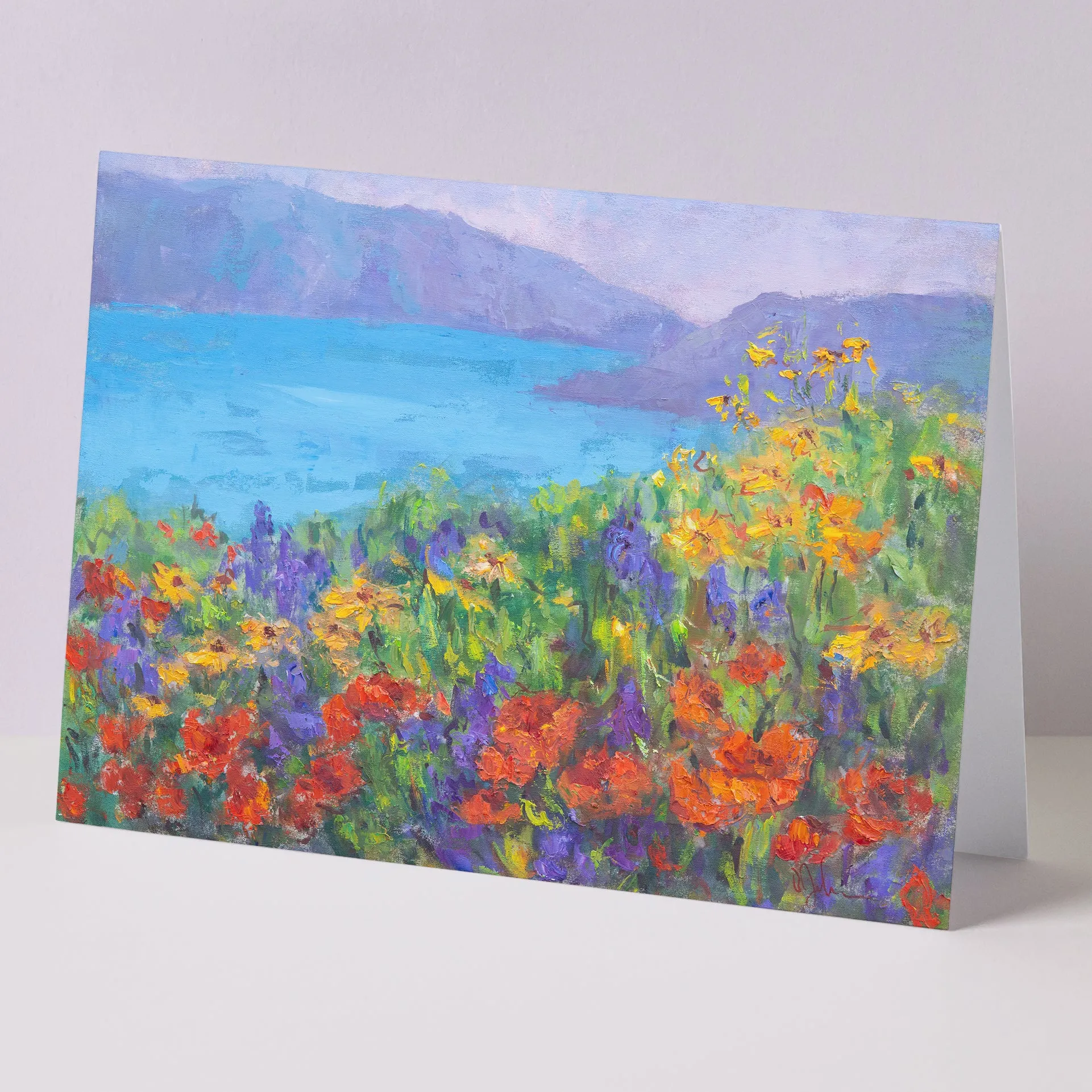 Superbloom Wildflower Fine Art Greeting Cards Set of 5, Blank Inside, 5x7 inches A7, All Occasion