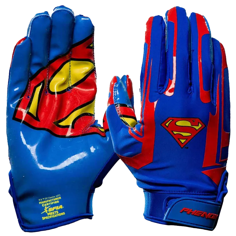 Superman Football Gloves - VPS1 by Phenom Elite