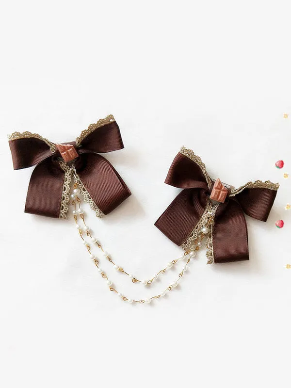 Sweet Lolita Jewelry Infanta Sugar Town Satin Bow Lolita Brooch