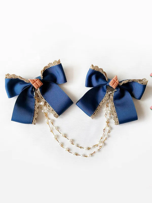 Sweet Lolita Jewelry Infanta Sugar Town Satin Bow Lolita Brooch