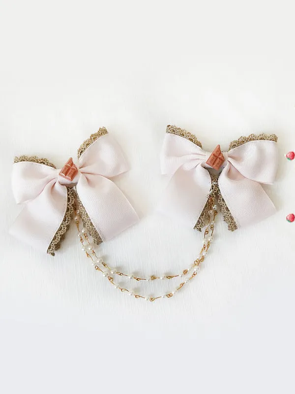 Sweet Lolita Jewelry Infanta Sugar Town Satin Bow Lolita Brooch