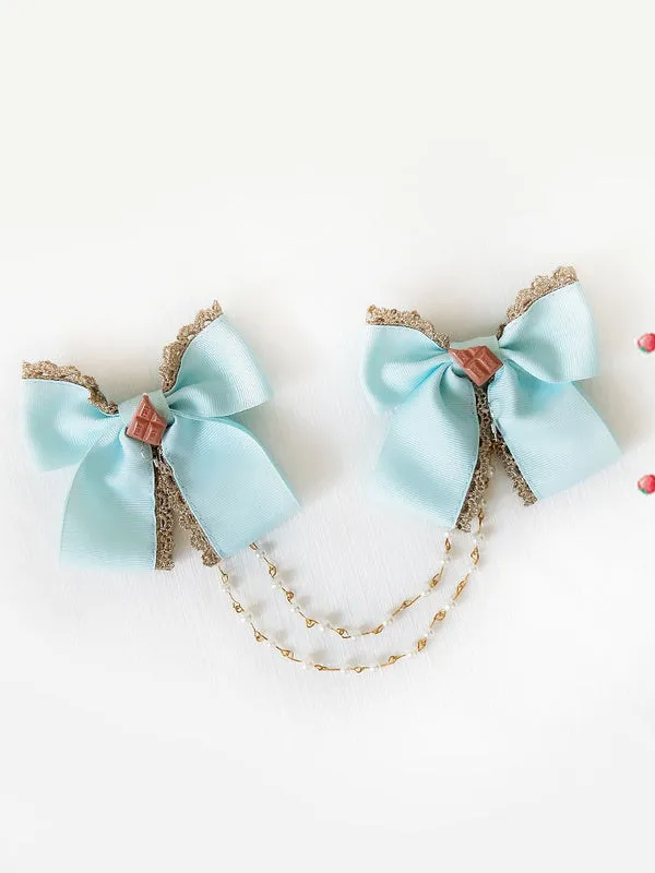 Sweet Lolita Jewelry Infanta Sugar Town Satin Bow Lolita Brooch