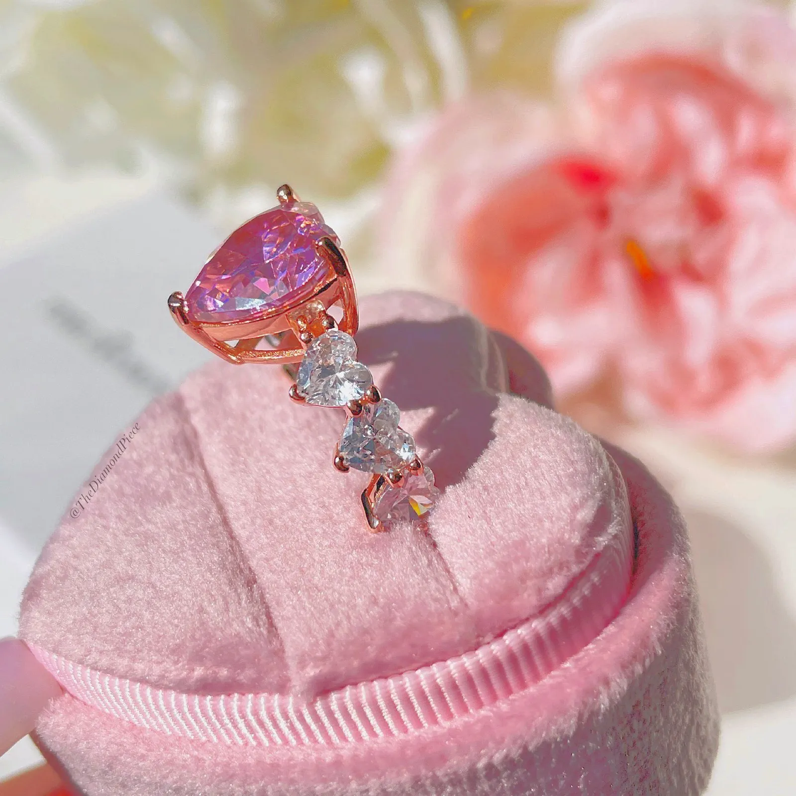 Sweet Love Sterling Silver CZ Diamond Heart Cut Ring