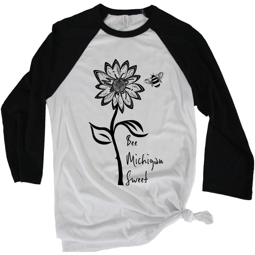 Sweet Michigan 3/4 Baseball Tee
