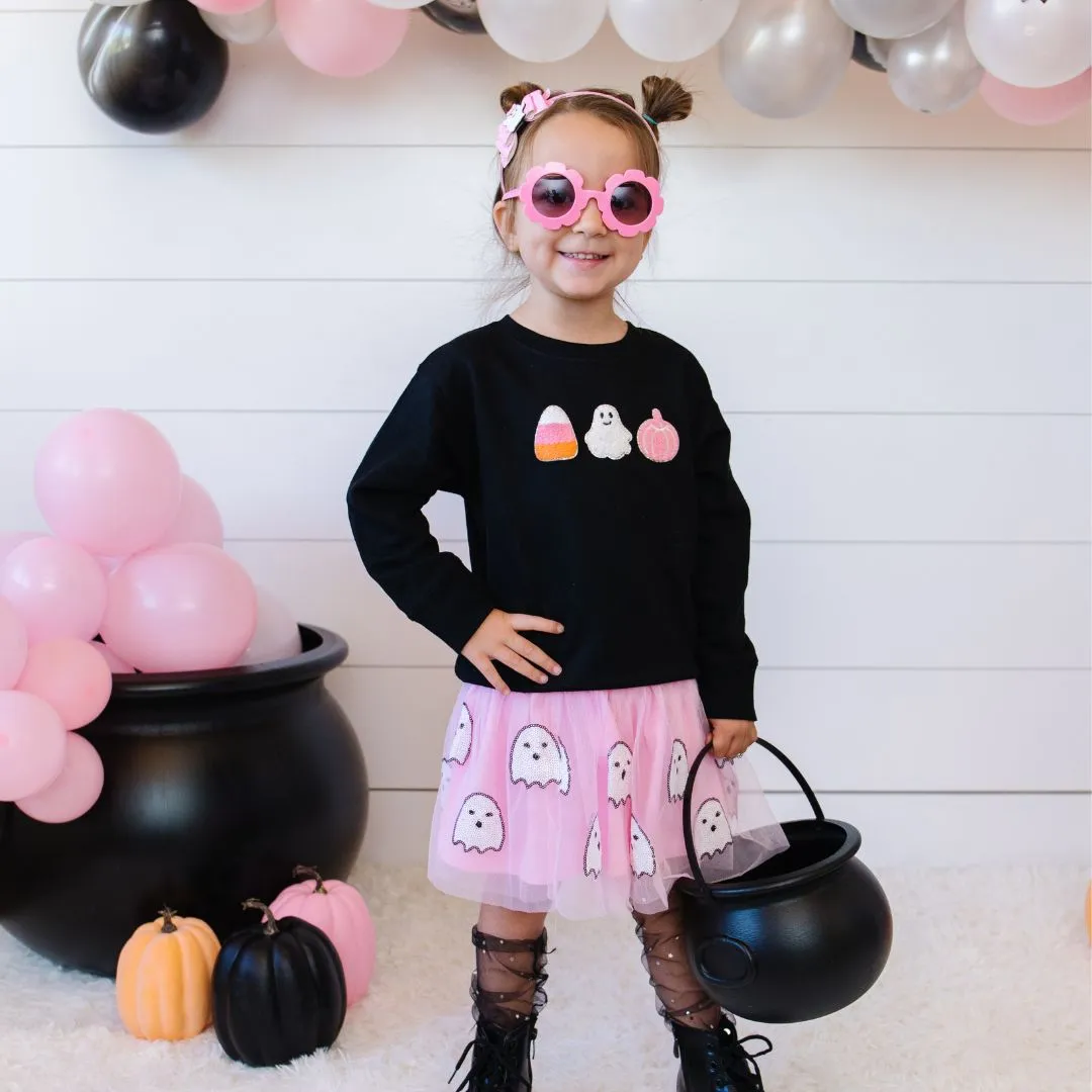 Sweet Wink Black Tutu Socks - Silver Moon and Stars