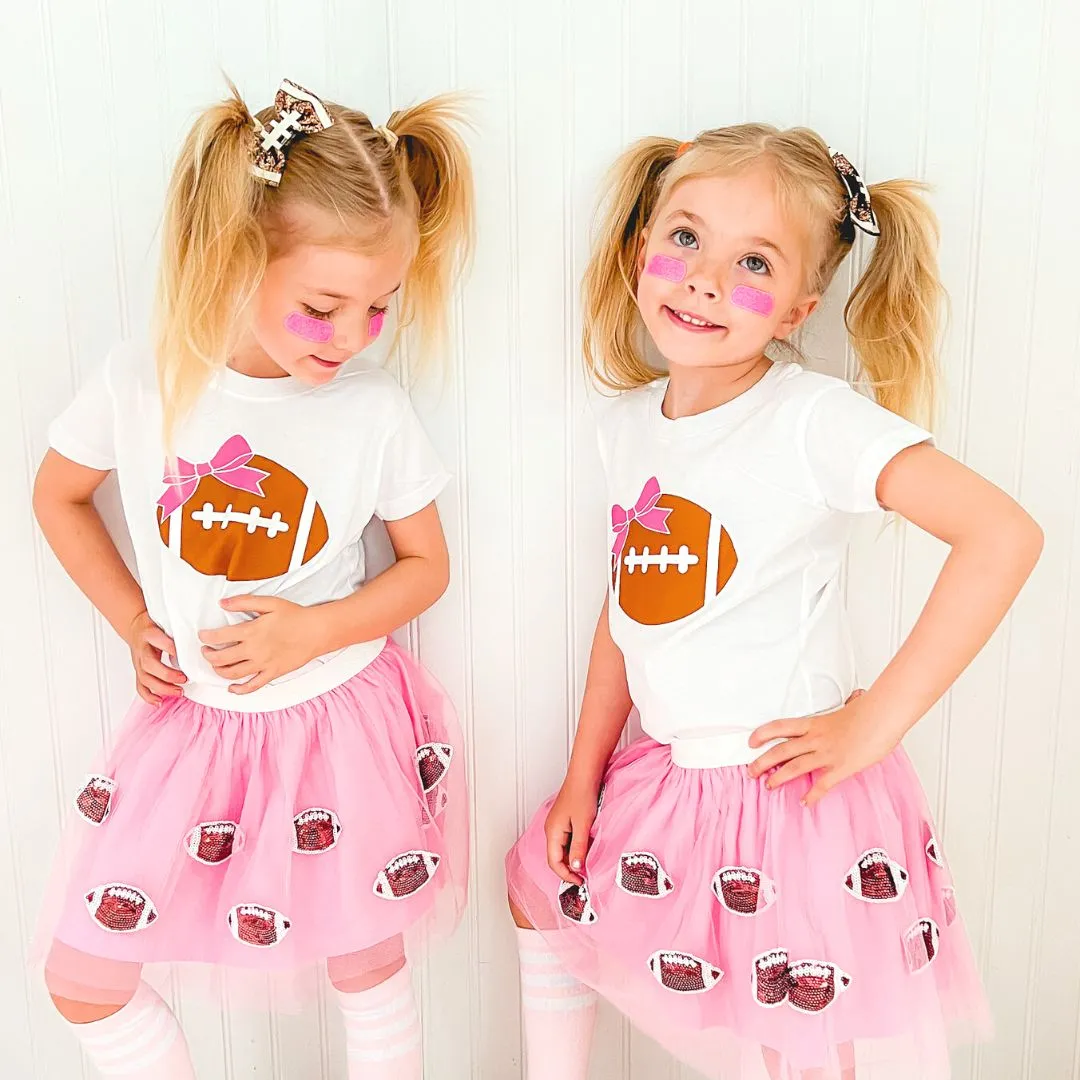 Sweet Wink Football Bow S/S White Shirt