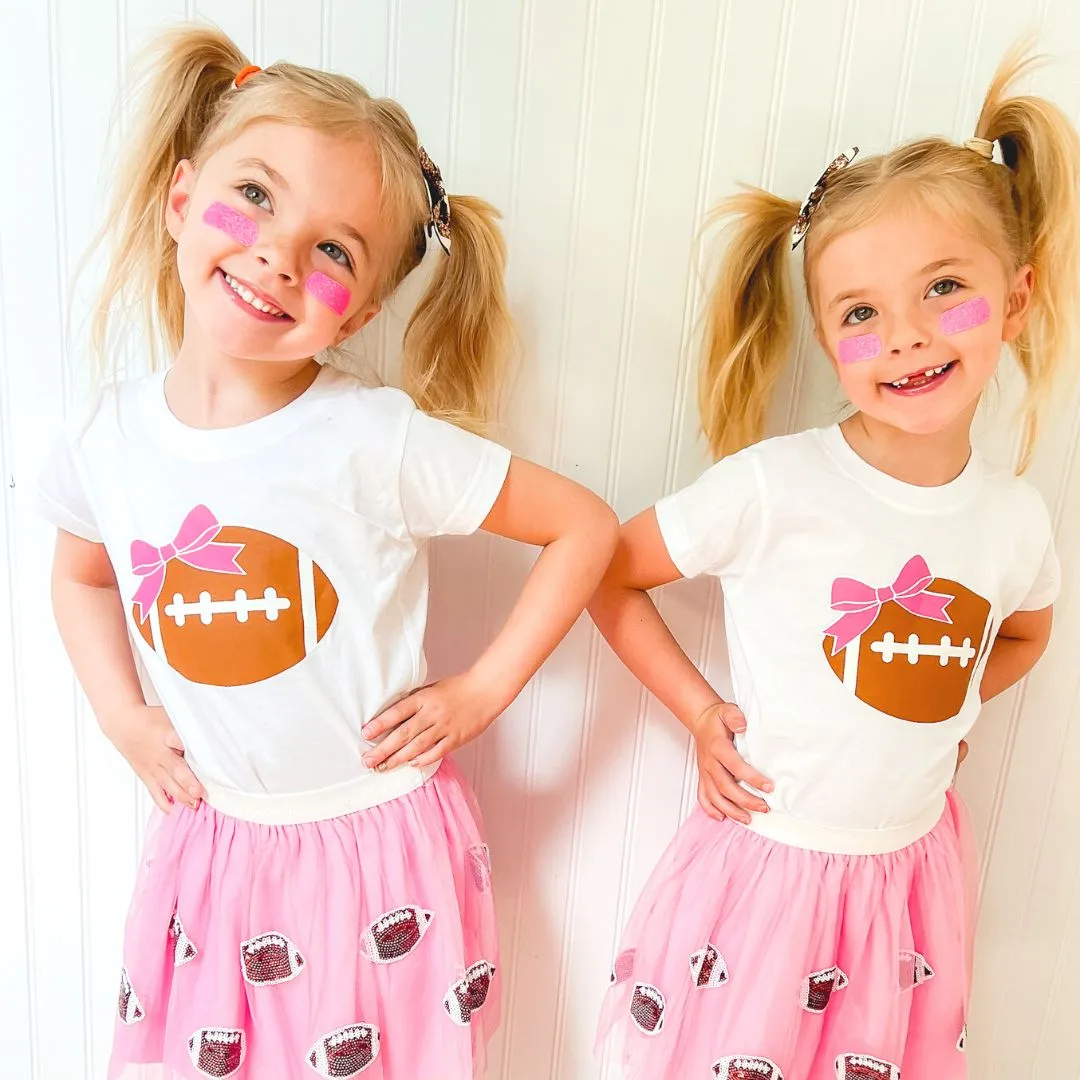 Sweet Wink Football Bow S/S White Shirt