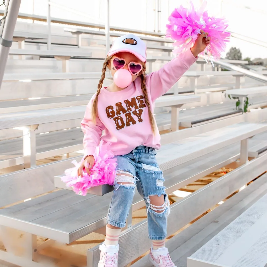 Sweet Wink Football Patch Trucker Hat - Pink