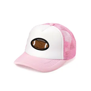 Sweet Wink Football Patch Trucker Hat - Pink