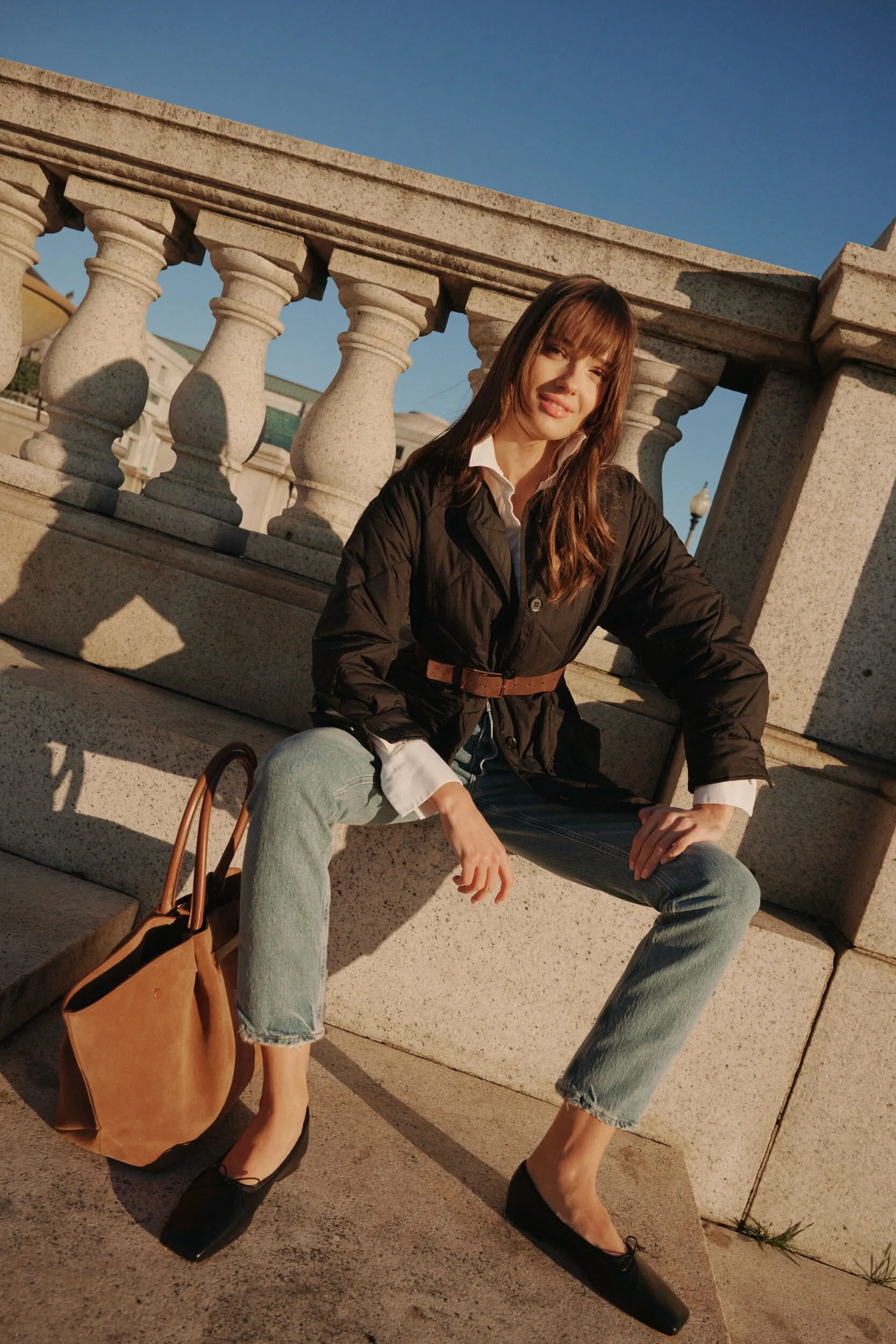 Tan Suede New York Bag