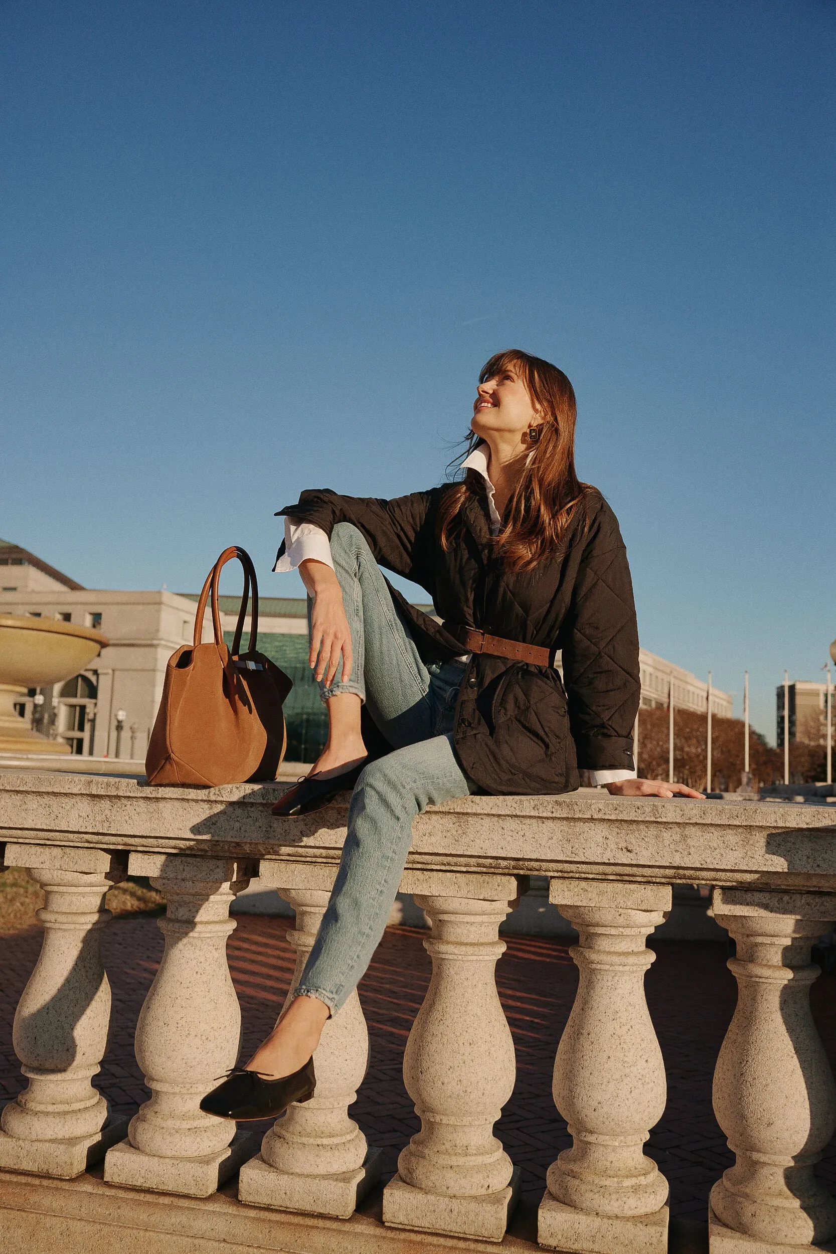 Tan Suede New York Bag