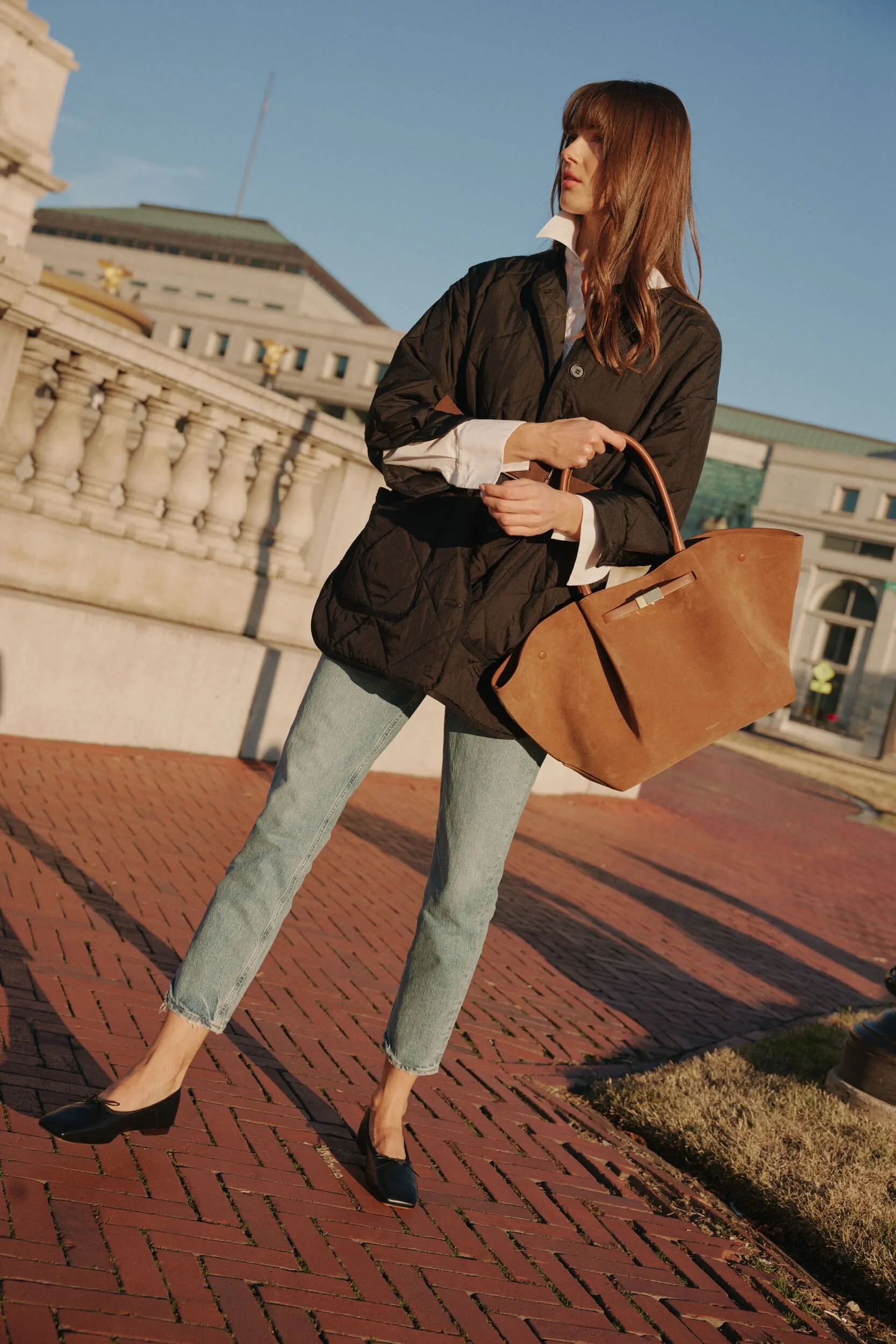Tan Suede New York Bag