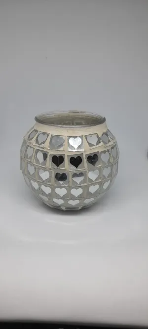 Tealight holder mirror heart ❤