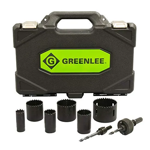 Tempo Greenlee 830 Bi-Metal Hole Saw Kit, Conduit Sizes, 7/8-Inch to 2-1/2-Inch