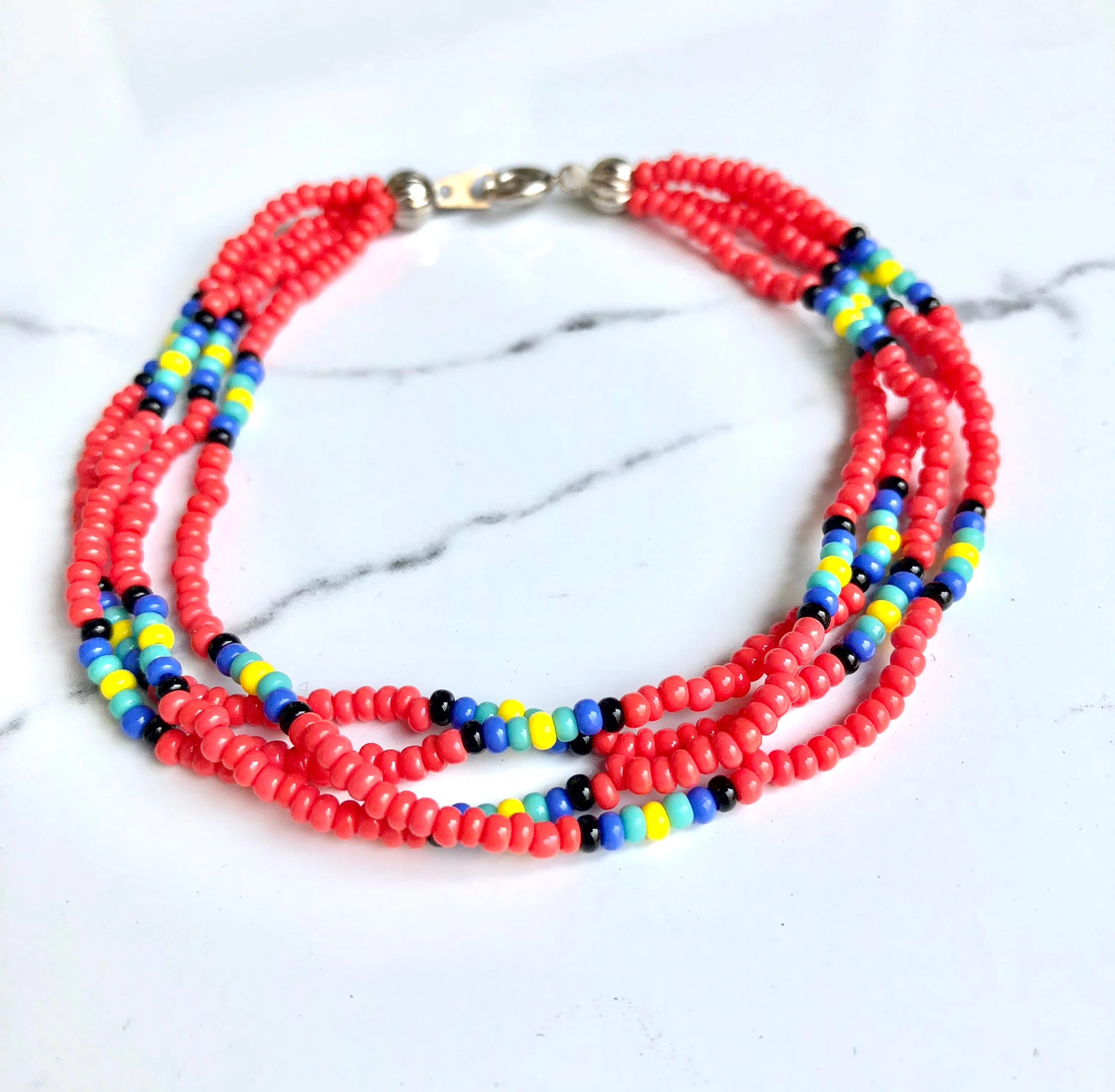 The Quartet Bracelet- Coral Sunburst