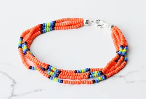 The Quartet Bracelet- Coral Sunburst