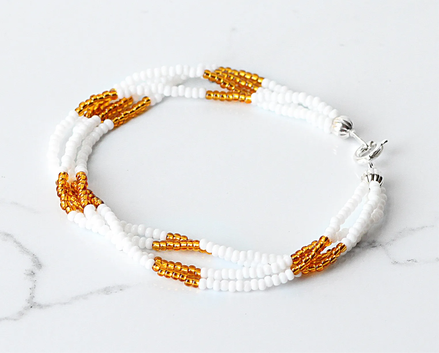 The Quartet Bracelet- White/Gold