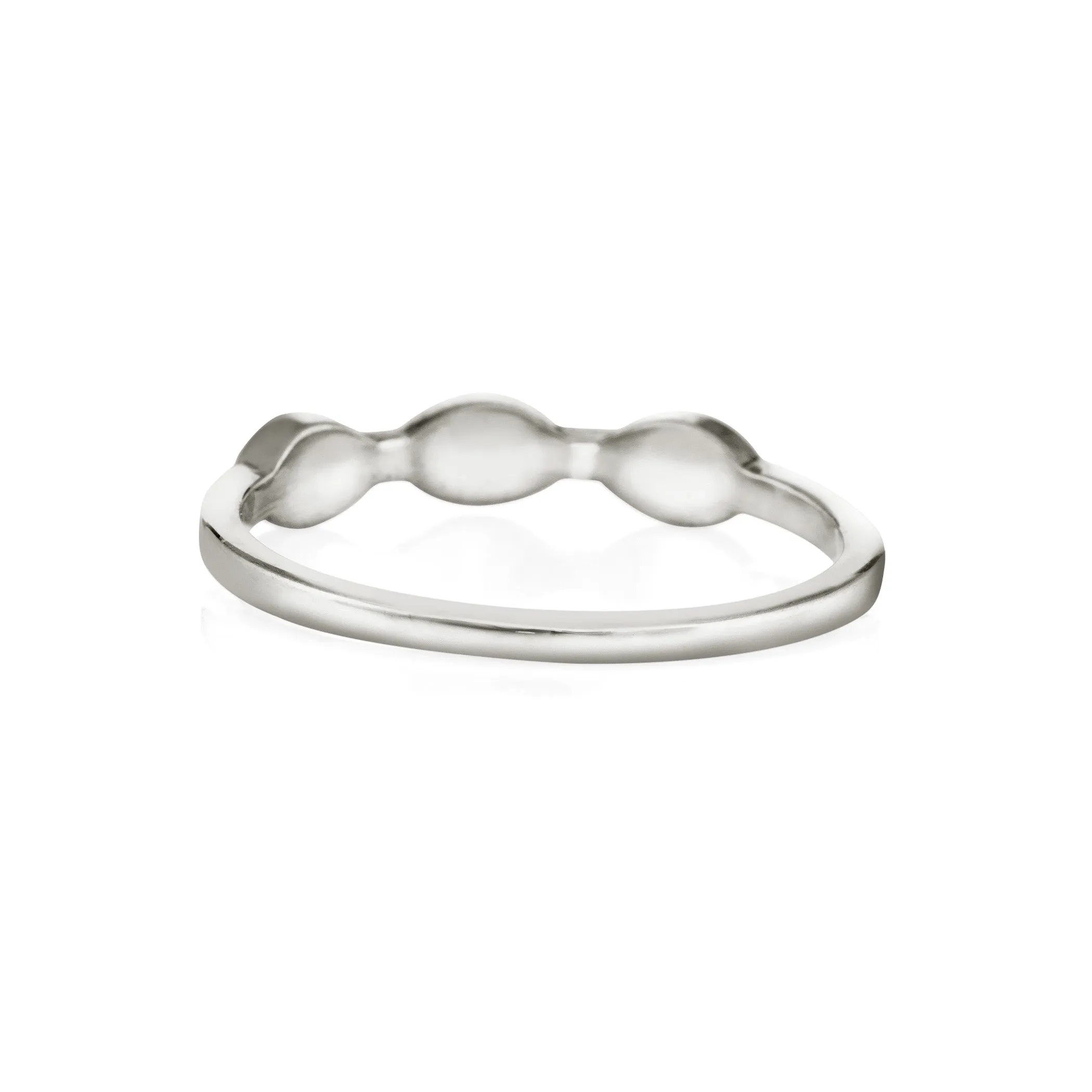 Three Setting Cremation Ring in Sterling Silver