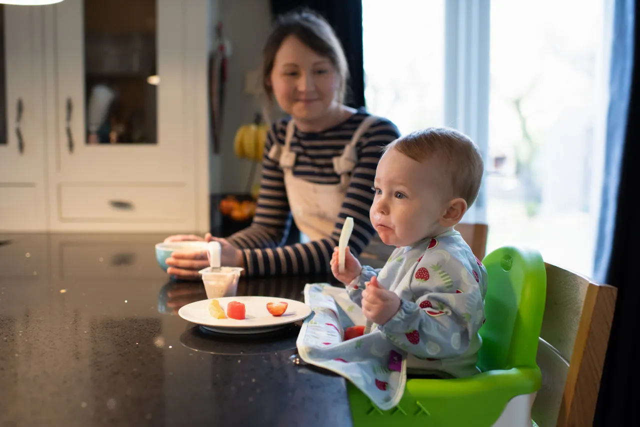 Tidy Tot Cover & Catch Bib (Long Sleeve) - Fun Fruits