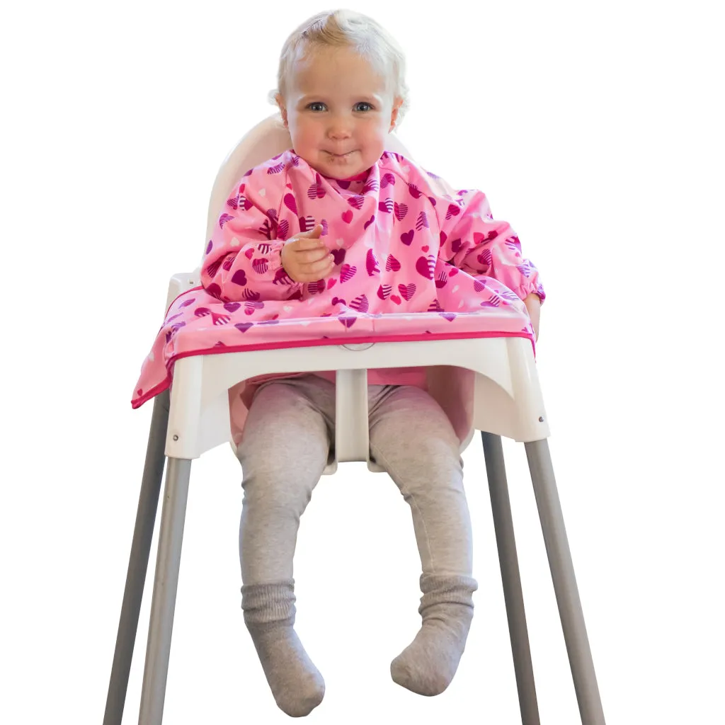 Tidy Tot Cover & Catch Bib (Long Sleeve) - Love Hearts