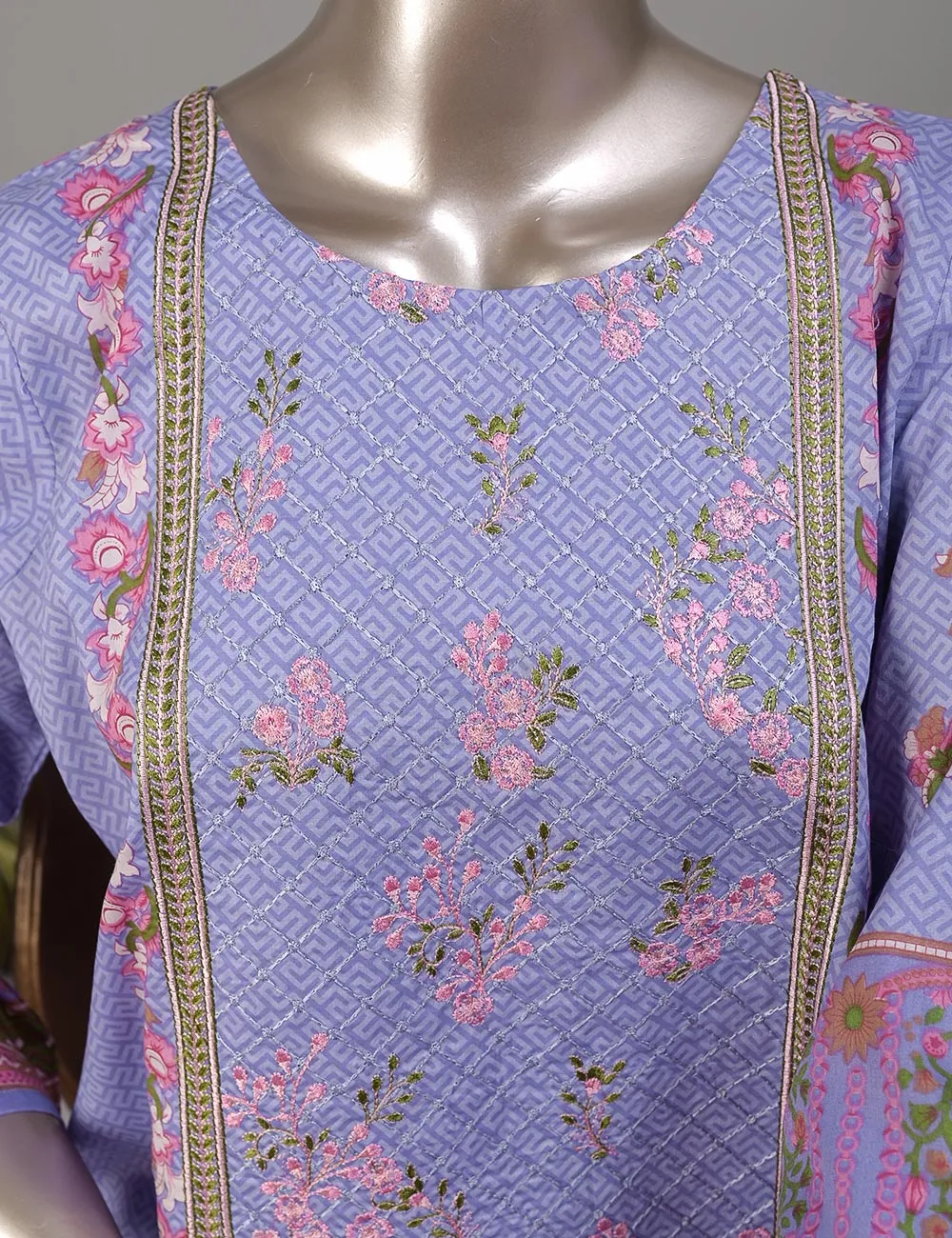 TMY-3B | Un-Stitched Embroidered Lawn Dress