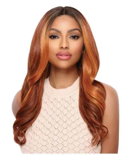 Transparent Lace Long Wavy Wig - Deep Blue