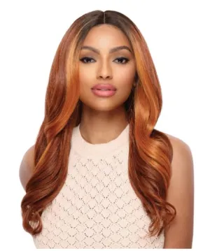 Transparent Lace Long Wavy Wig - Deep Blue
