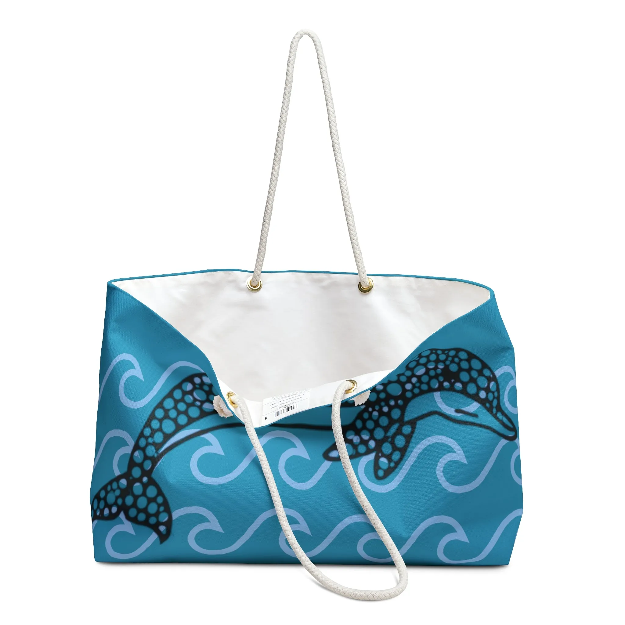 Turquoise Dolphin Beach Bag - Weekender Tote