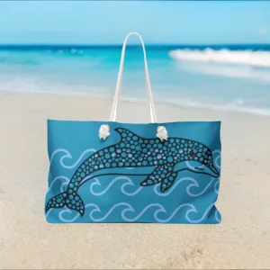 Turquoise Dolphin Beach Bag - Weekender Tote