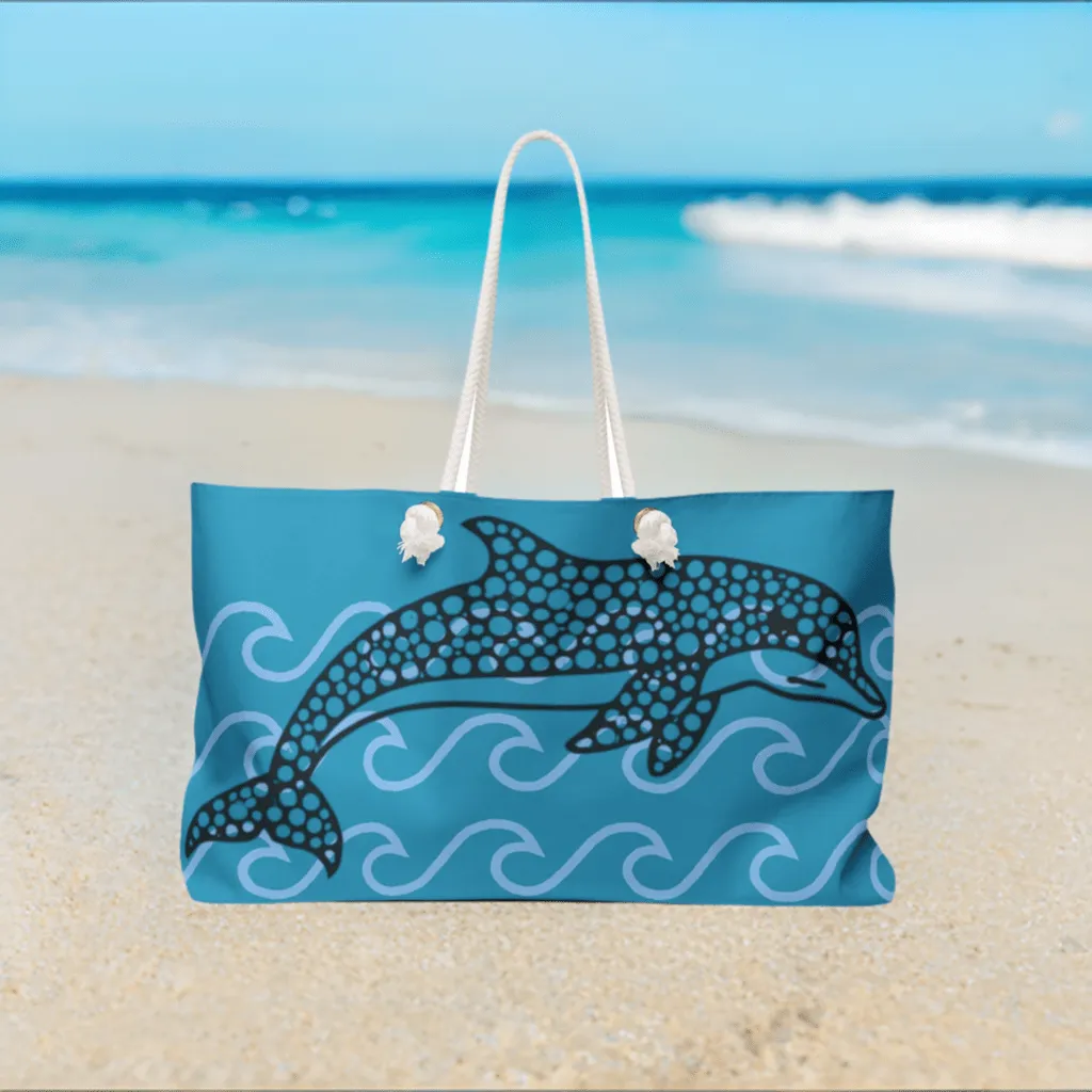 Turquoise Dolphin Beach Bag - Weekender Tote