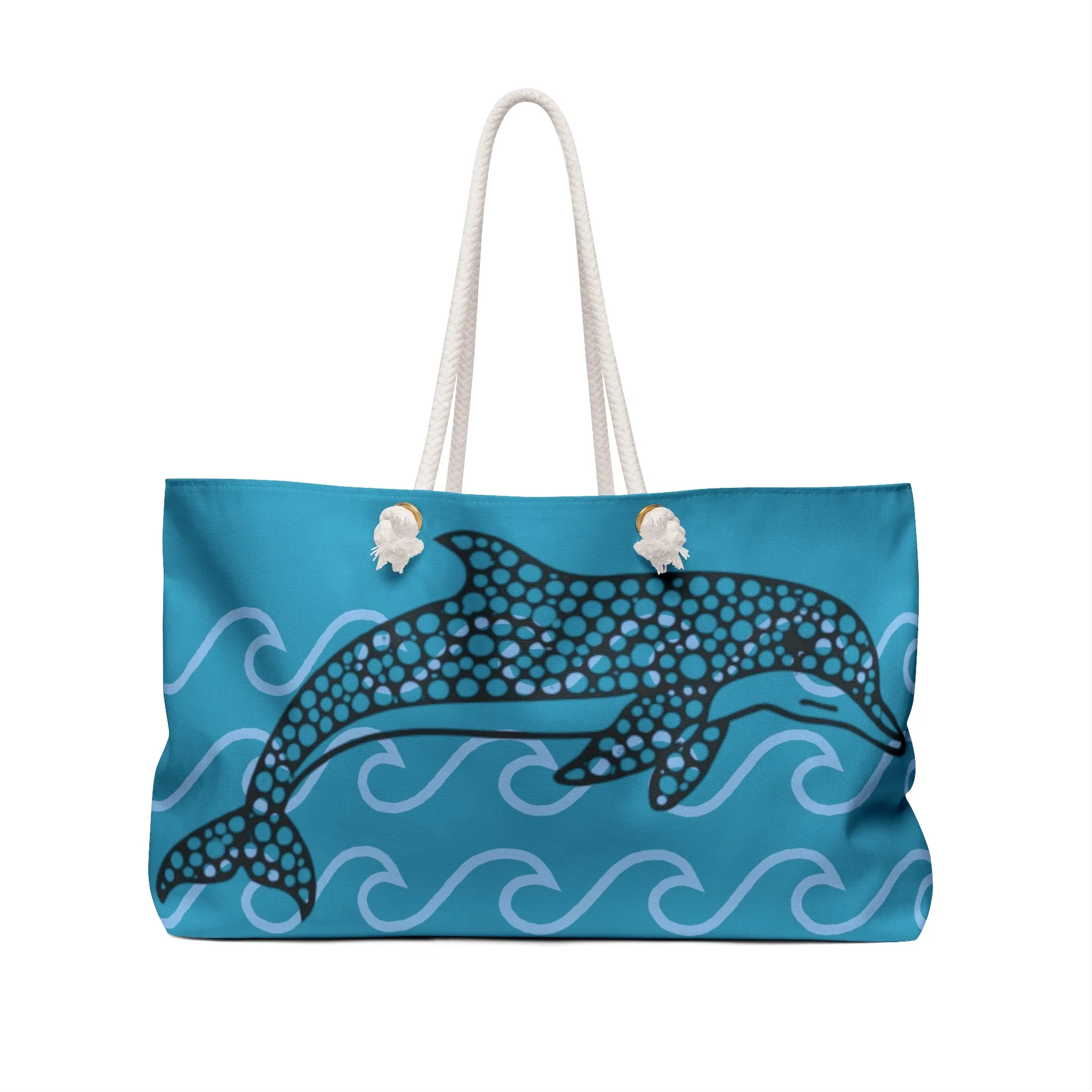 Turquoise Dolphin Beach Bag - Weekender Tote