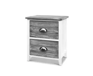 Two Bedside Table - Grey