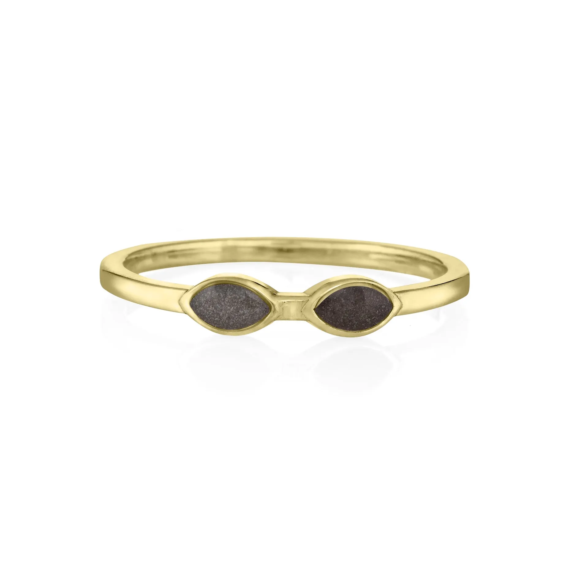 Two Setting Cremation Ring in 14K Yellow Gold