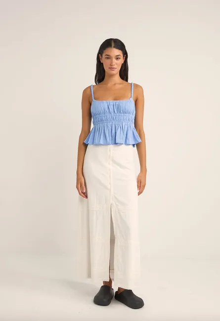Tyler Baby Doll Top - Cornflower