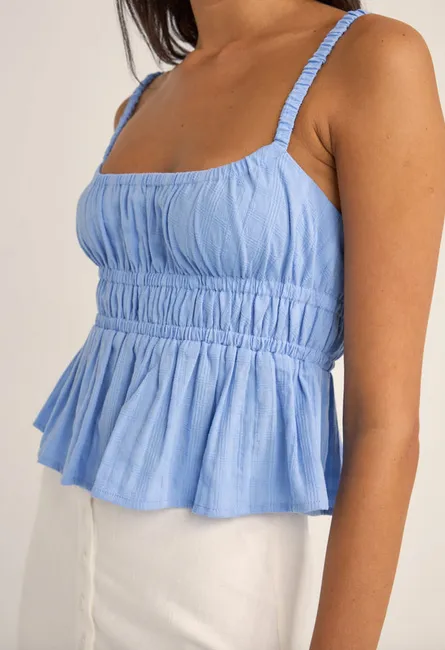 Tyler Baby Doll Top - Cornflower