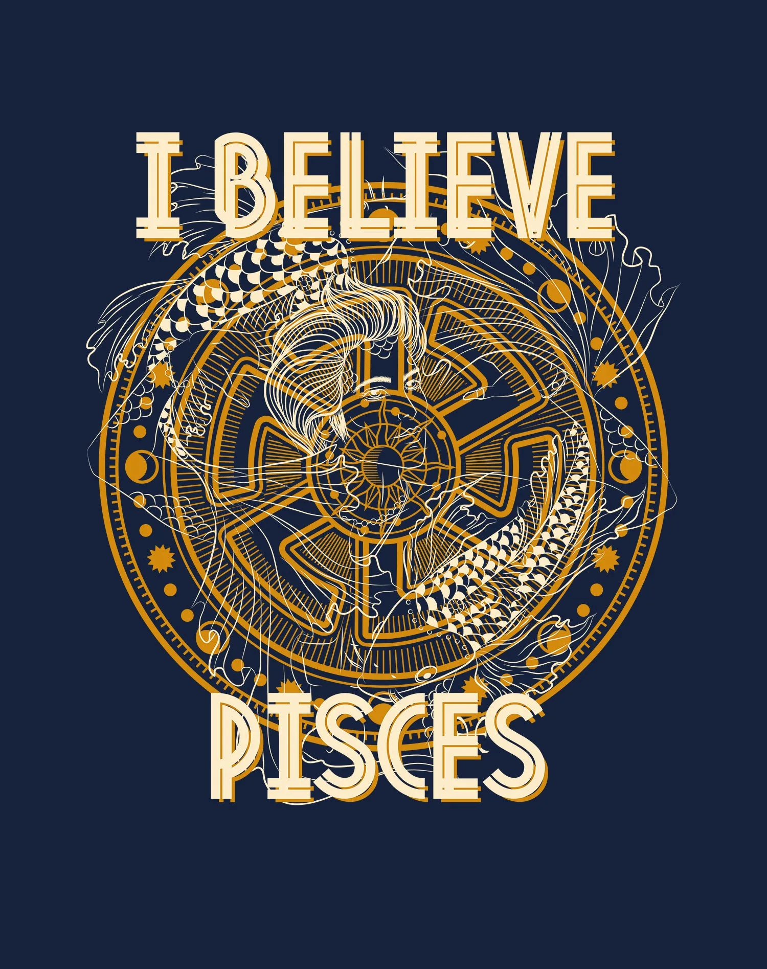 UA Supreme Star Sign Pisces Disk Men's T-shirt (Navy)