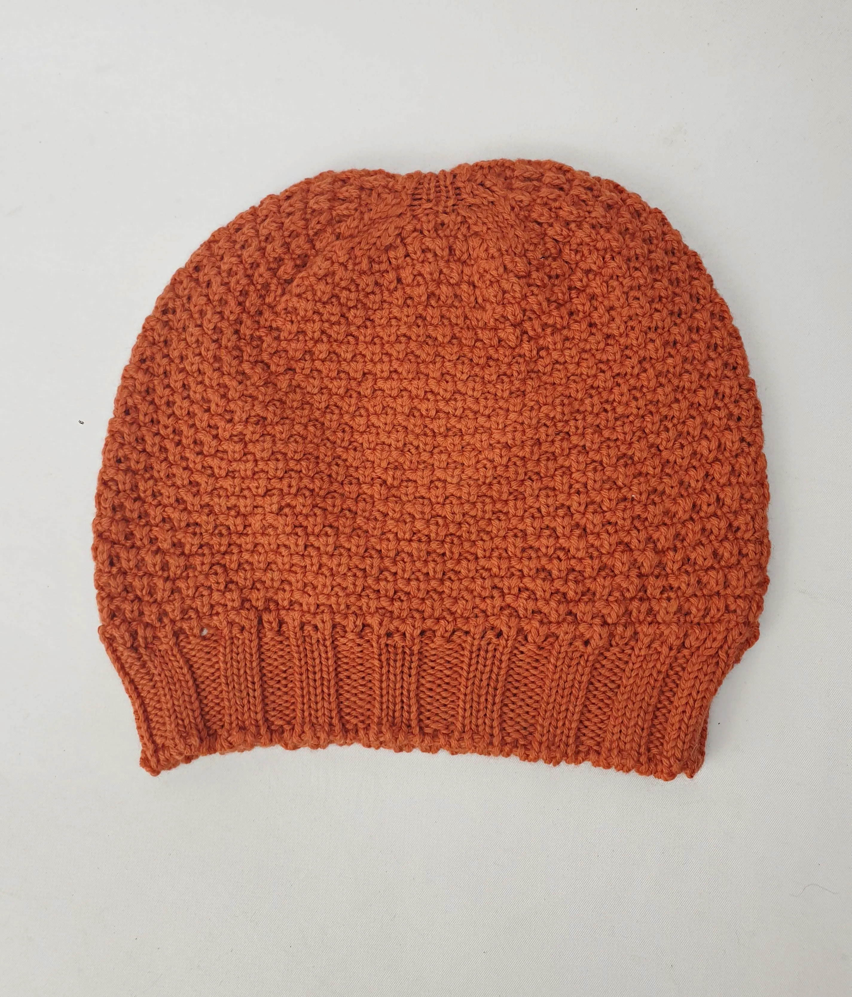 Uimi orange 100% merino wool knit beanie