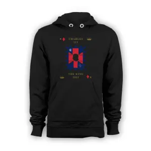 Urban Attitude Kings Coronation 2023 Stamp Charles III Hoodie Front Print (Black)