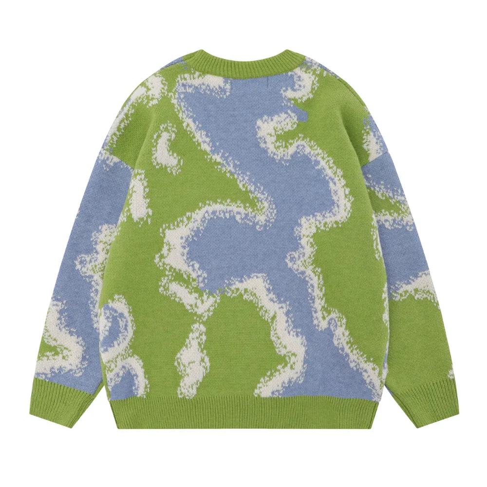 Urban Letter Flocked Contrast Sweater