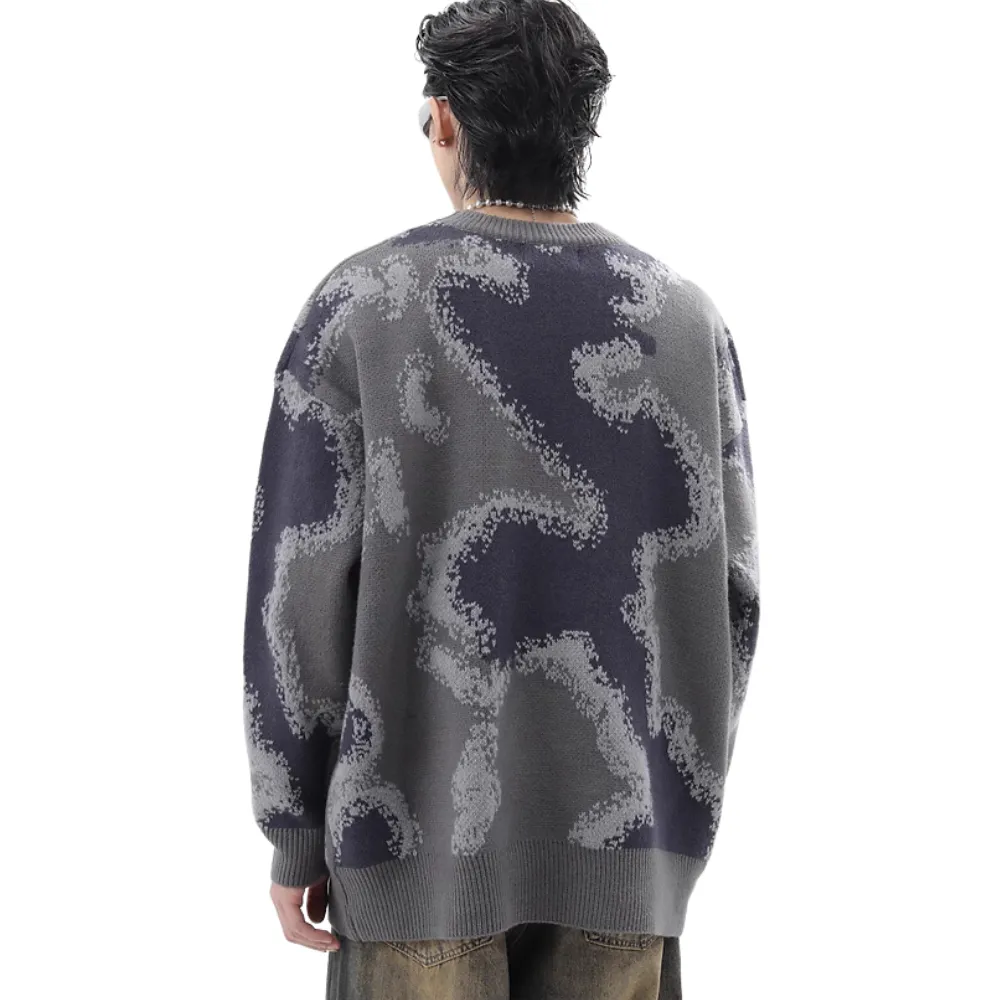 Urban Letter Flocked Contrast Sweater