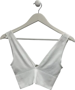 Urban Outfitters White Plunge Crop Top UK XS